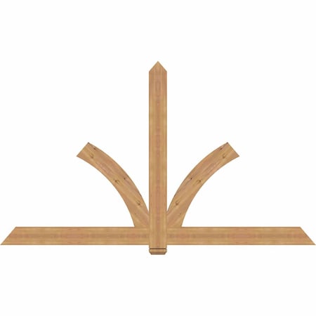 Ekena Millwork Redmond Smooth Timber Gable Bracket, Western Red Cedar, 96"W x 56"H x 1 1/2"D x 5 1/2"F, 14/12 Pitch GBW096X56X0206RED00SWR